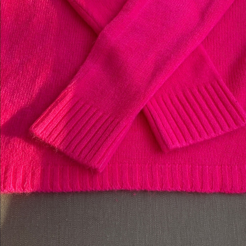 Bright Neon Pink Crew Neck Sweater - Picture 3 of 4